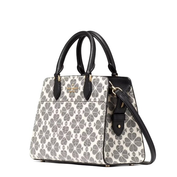 New Kate Spade Signature Spade Flower Small Satchel Black Multi - Picture 1 of 5